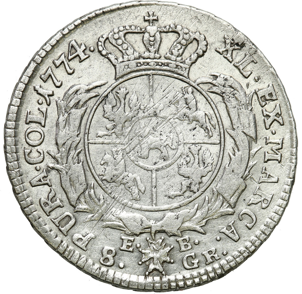 Stanisław August Poniatowski. Dwuzłotówka (8 groszy) 1774 EB, Warszawa